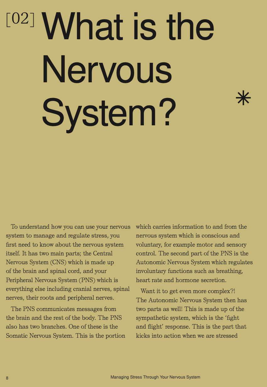 Managing Stress Through Your Nervous System Written by Aimee Brown