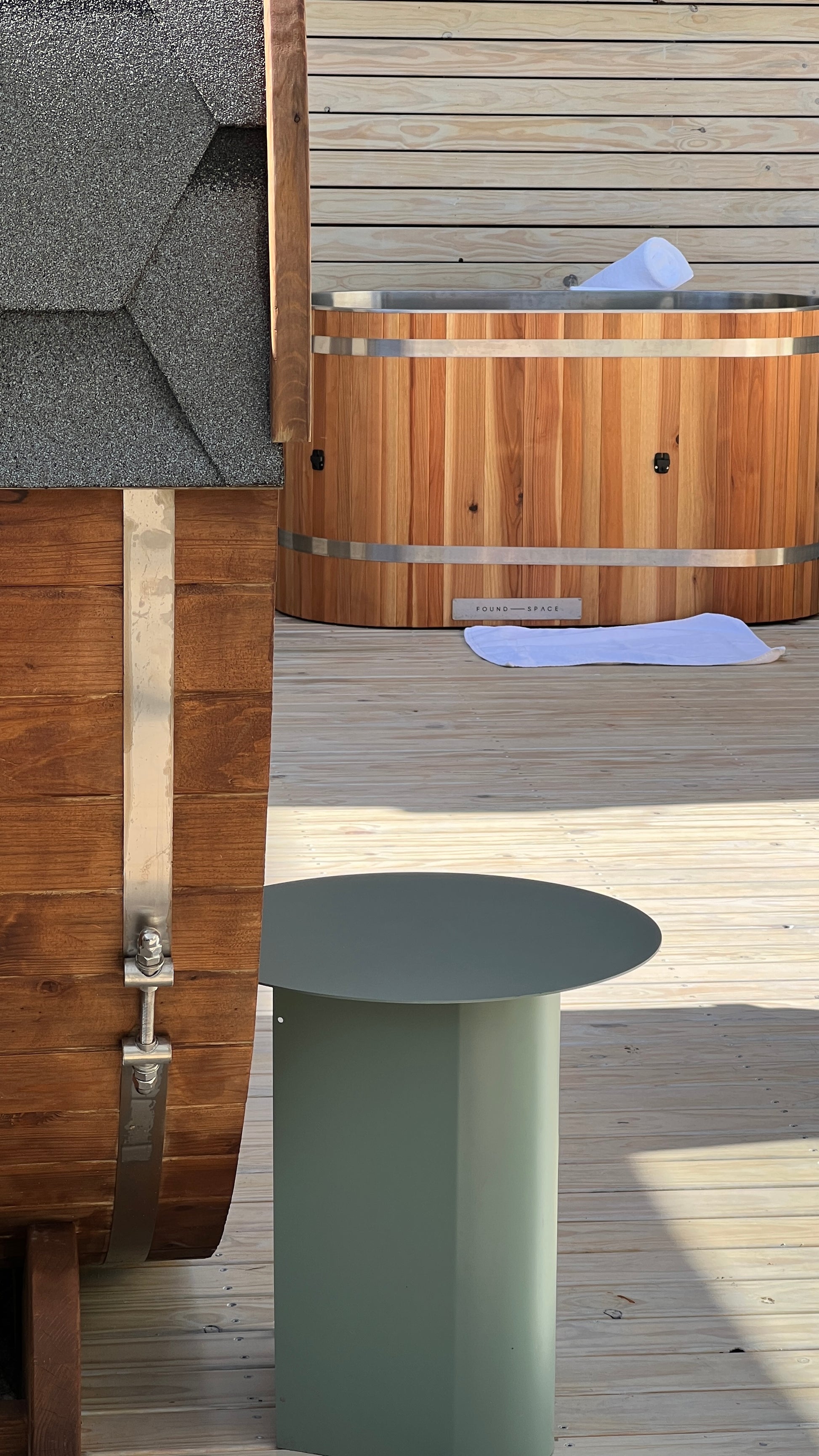 Nimbus Co outdoor barrel full spectrum infrared sauna perfect for your garden.