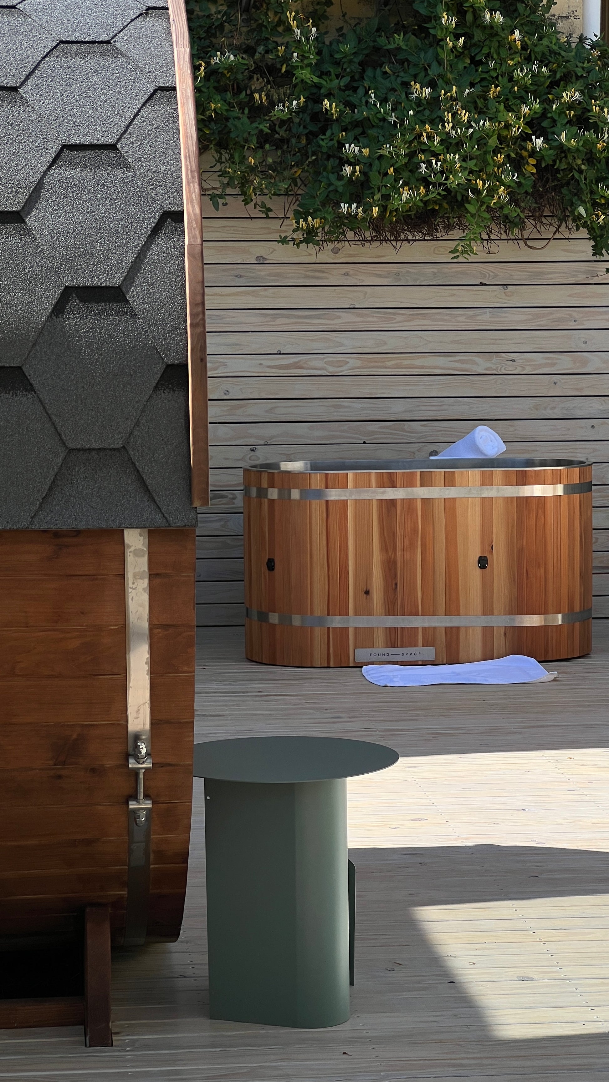 Nimbus Co outdoor ice bath available for outdoor areas.